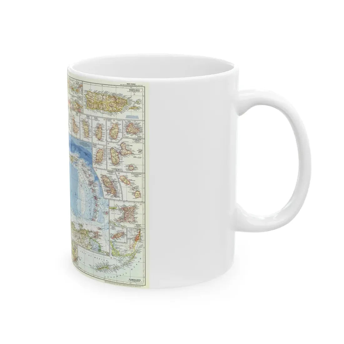 West Indies (1954) (Map) White Coffee Mug - Go Mug Yourself