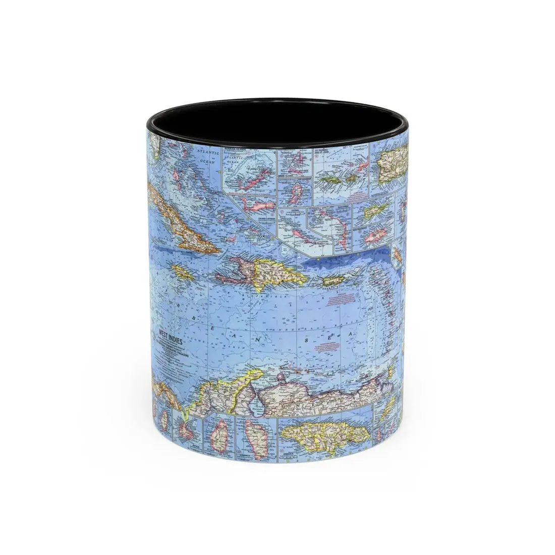 West Indies (1962) (Map) Accent Coffee Mug 11oz Black - Go Mug Yourself