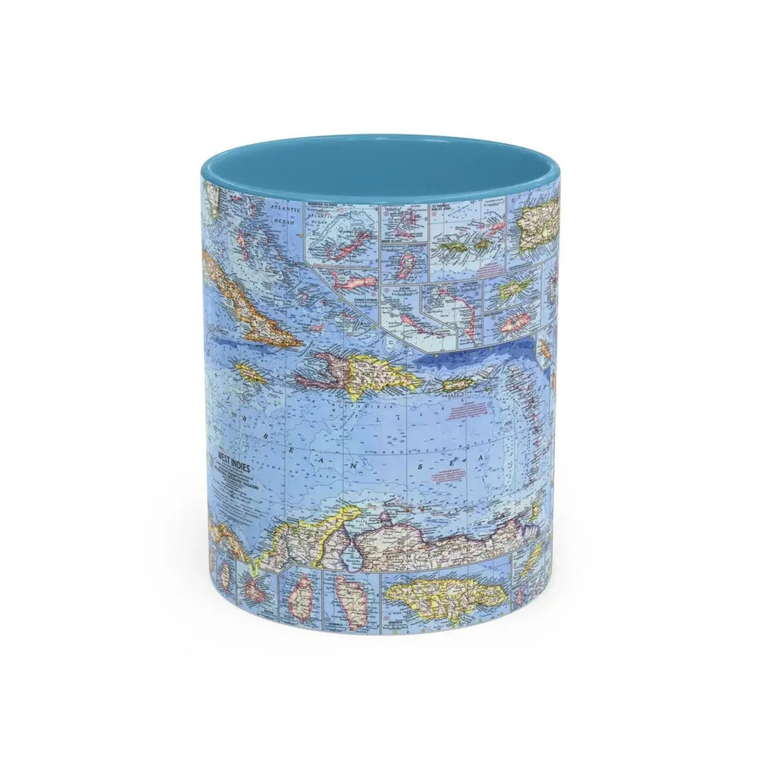 West Indies (1962) (Map) Accent Coffee Mug 11oz Light Blue - Go Mug Yourself