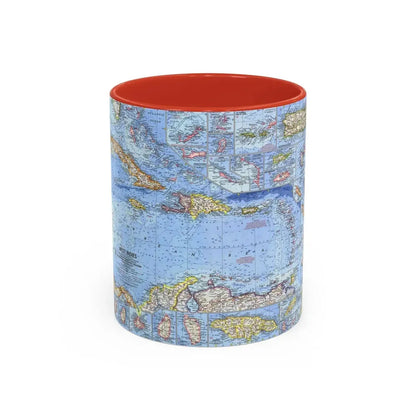 West Indies (1962) (Map) Accent Coffee Mug 11oz Red - Go Mug Yourself