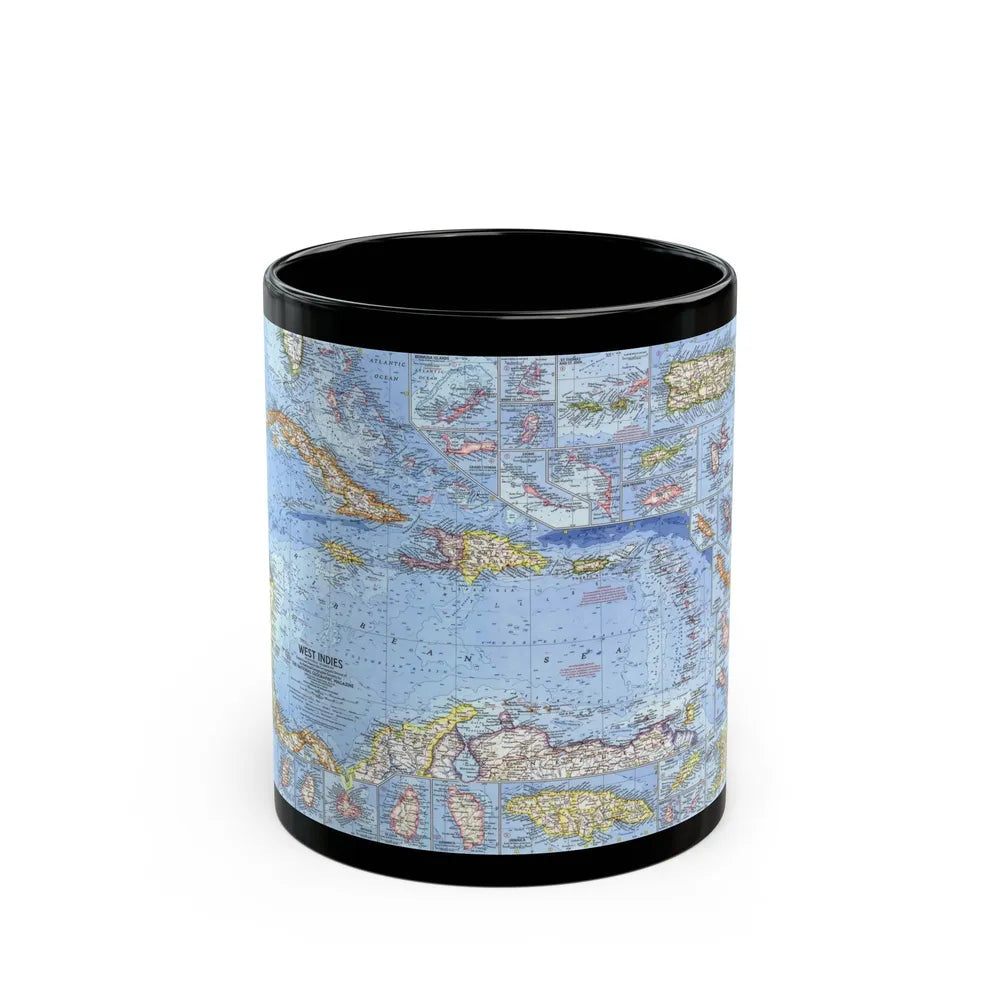 West Indies (1962) (Map) Black Coffee Mug-11oz-Go Mug Yourself