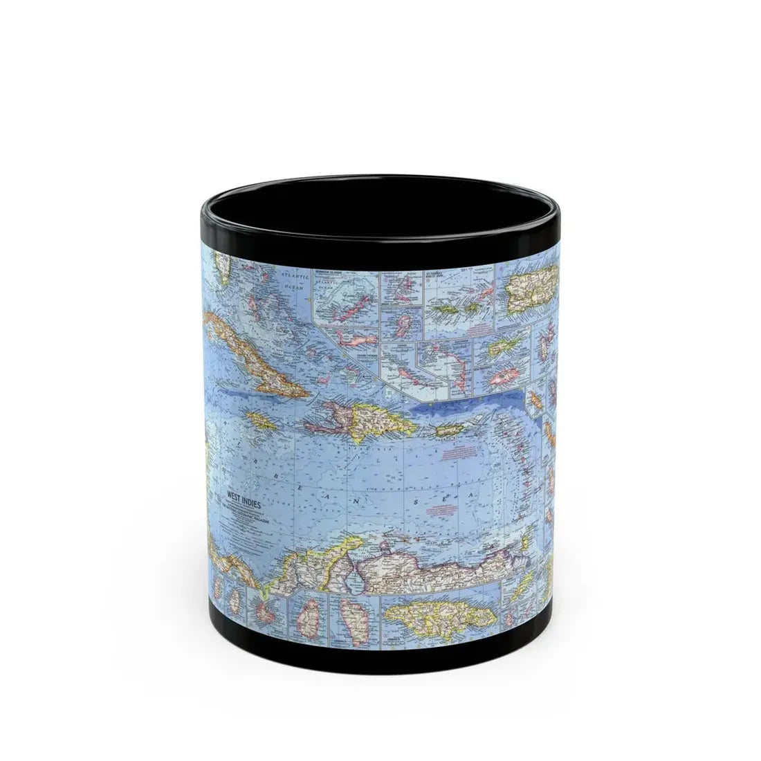 West Indies (1962) (Map) Black Coffee Mug 11oz - Go Mug Yourself