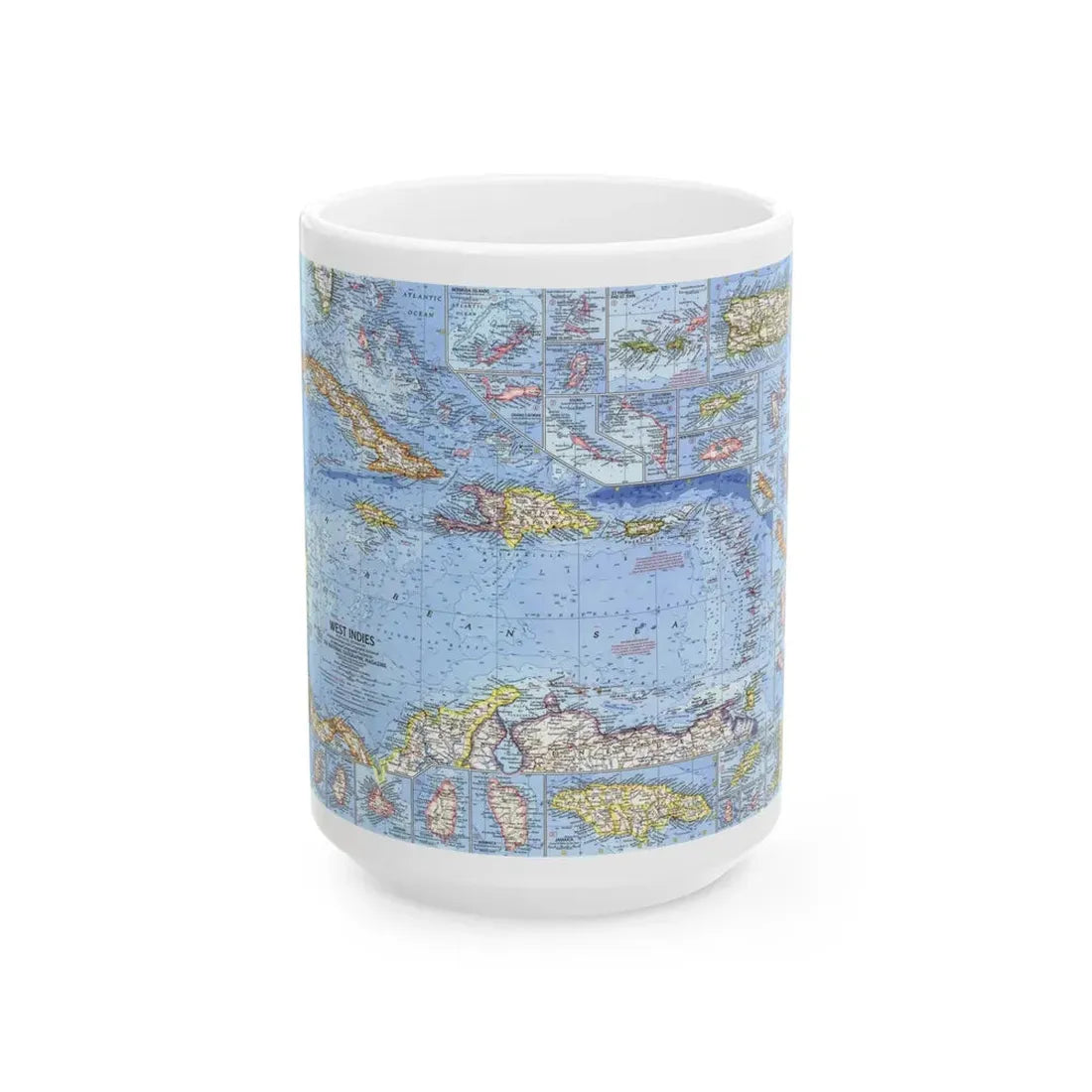 West Indies (1962) (Map) White Coffee Mug 15oz - Go Mug Yourself