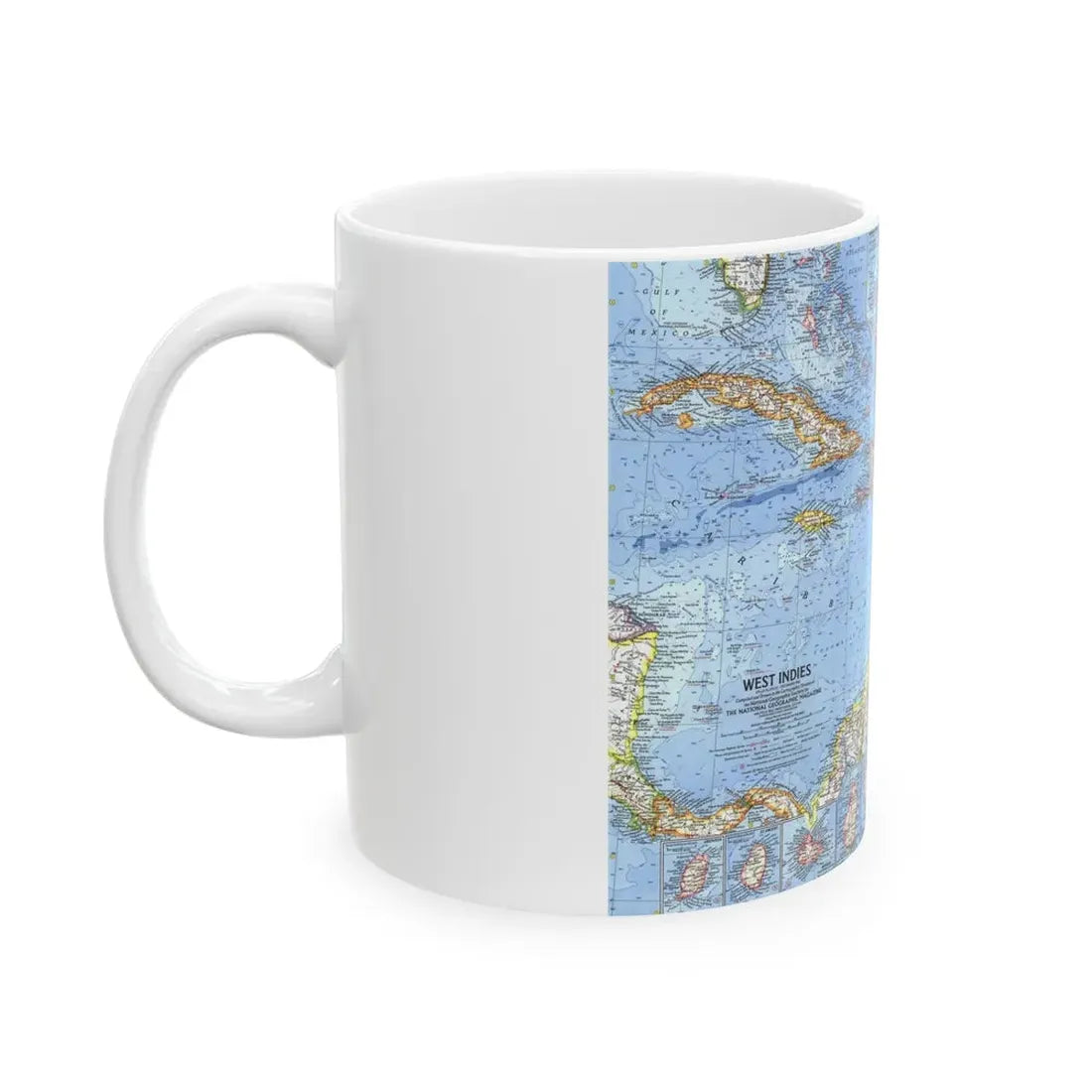 West Indies (1962) (Map) White Coffee Mug - Go Mug Yourself