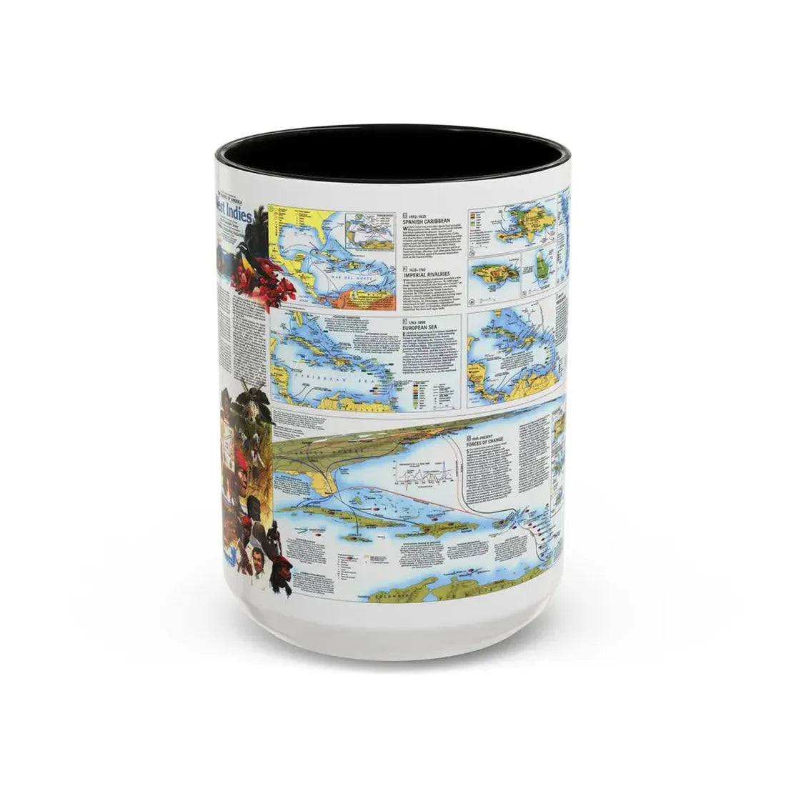 West Indies 2 (1987) (Map) Accent Coffee Mug 15oz Black - Go Mug Yourself