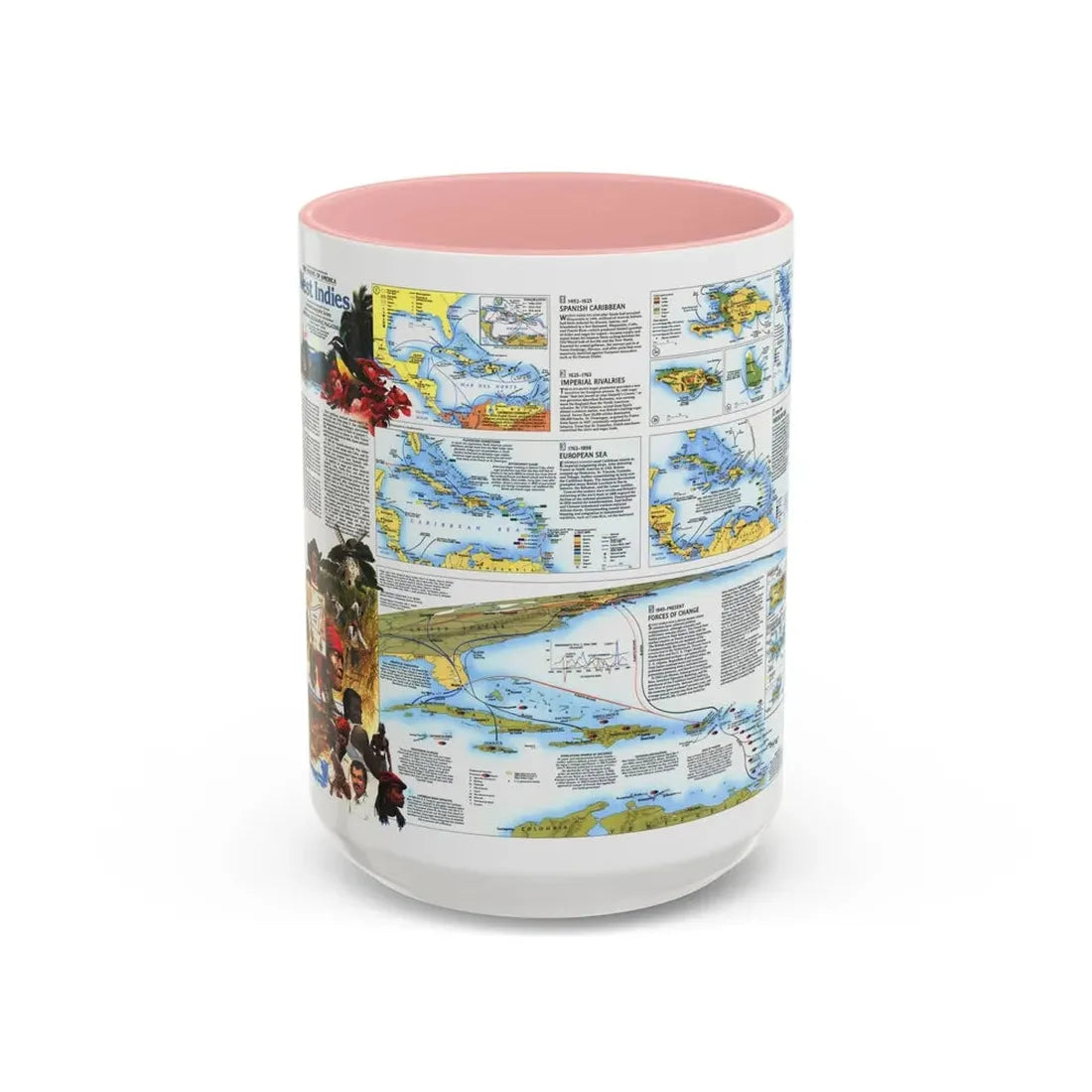 West Indies 2 (1987) (Map) Accent Coffee Mug 15oz Pink - Go Mug Yourself