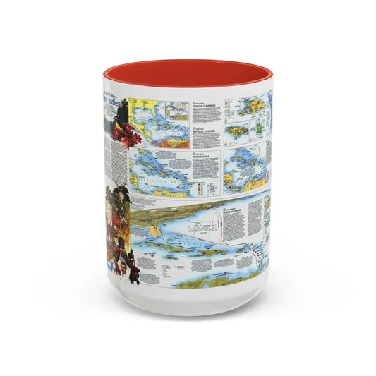 West Indies 2 (1987) (Map) Accent Coffee Mug 15oz Red - Go Mug Yourself