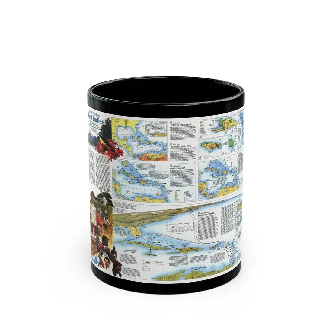West Indies 2 (1987) (Map) Black Coffee Mug 11oz - Go Mug Yourself