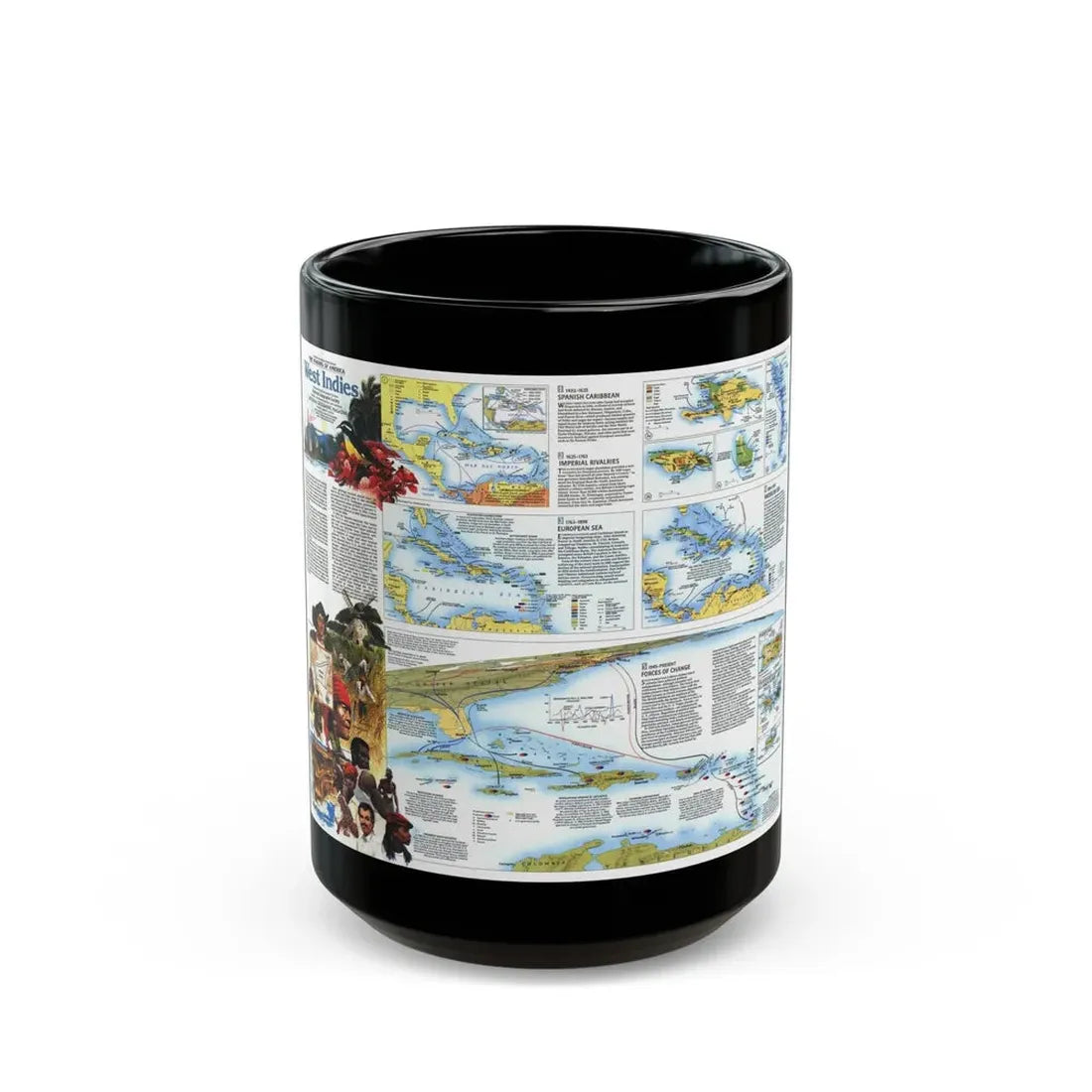 West Indies 2 (1987) (Map) Black Coffee Mug 15oz - Go Mug Yourself