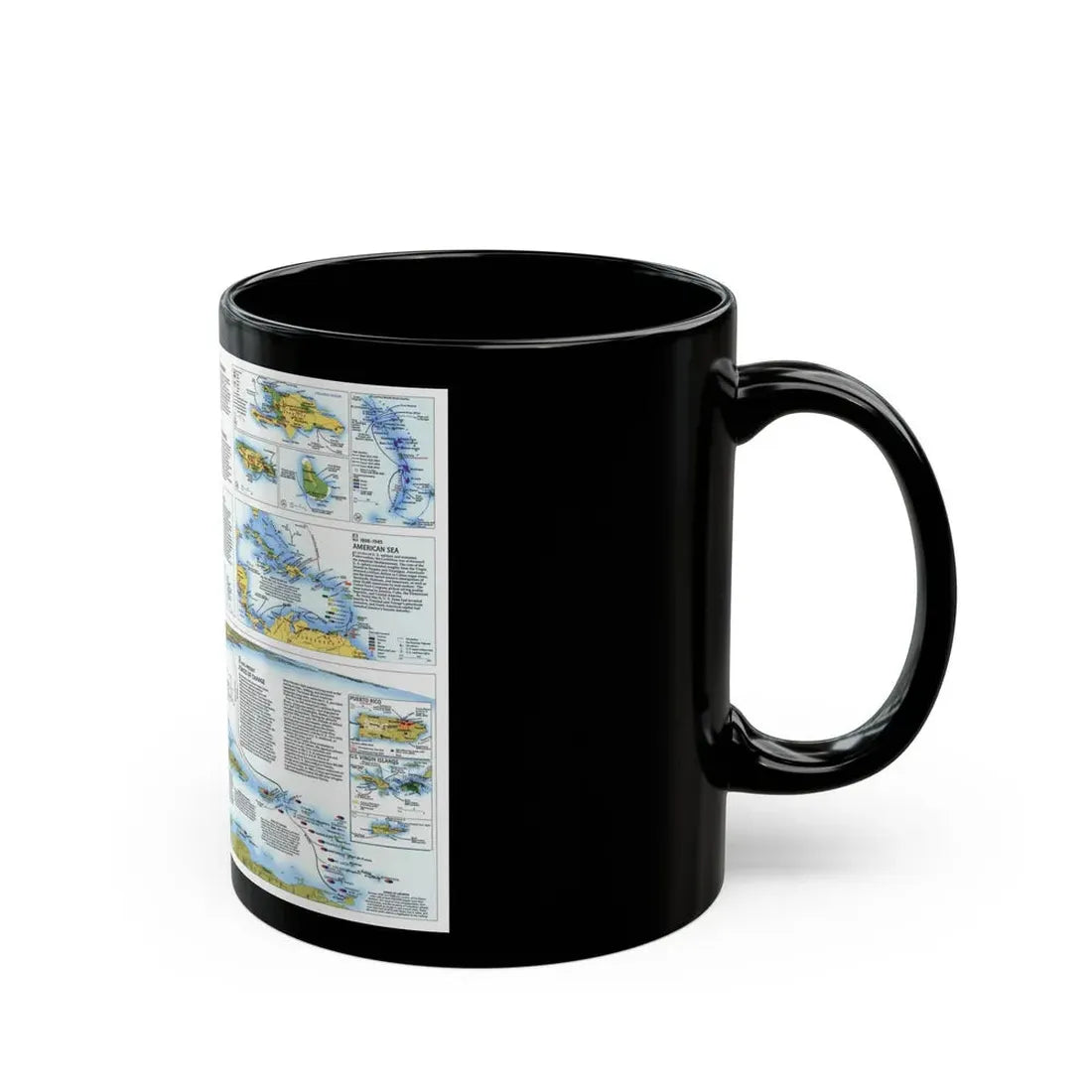 West Indies 2 (1987) (Map) Black Coffee Mug - Go Mug Yourself