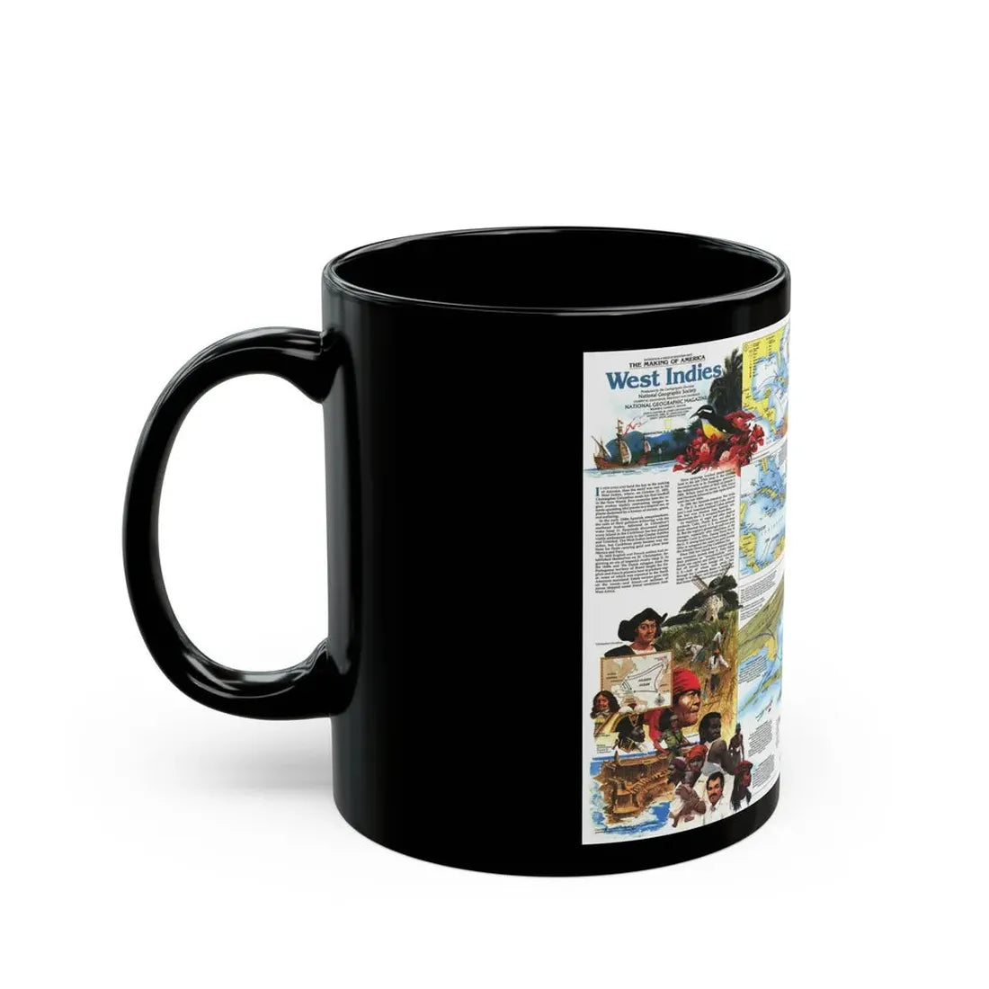 West Indies 2 (1987) (Map) Black Coffee Mug - Go Mug Yourself
