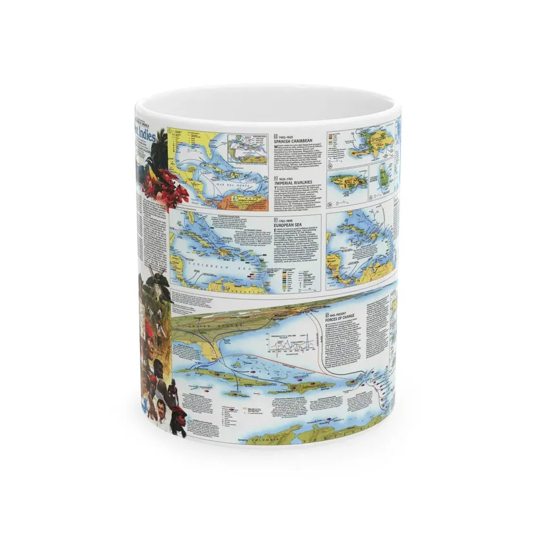 West Indies 2 (1987) (Map) White Coffee Mug 11oz - Go Mug Yourself