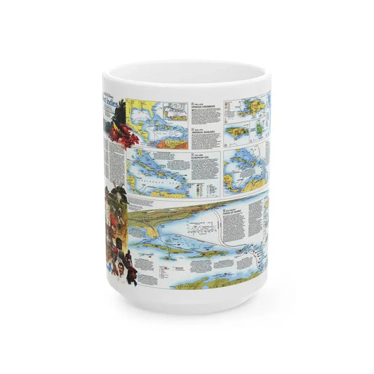 West Indies 2 (1987) (Map) White Coffee Mug 15oz - Go Mug Yourself