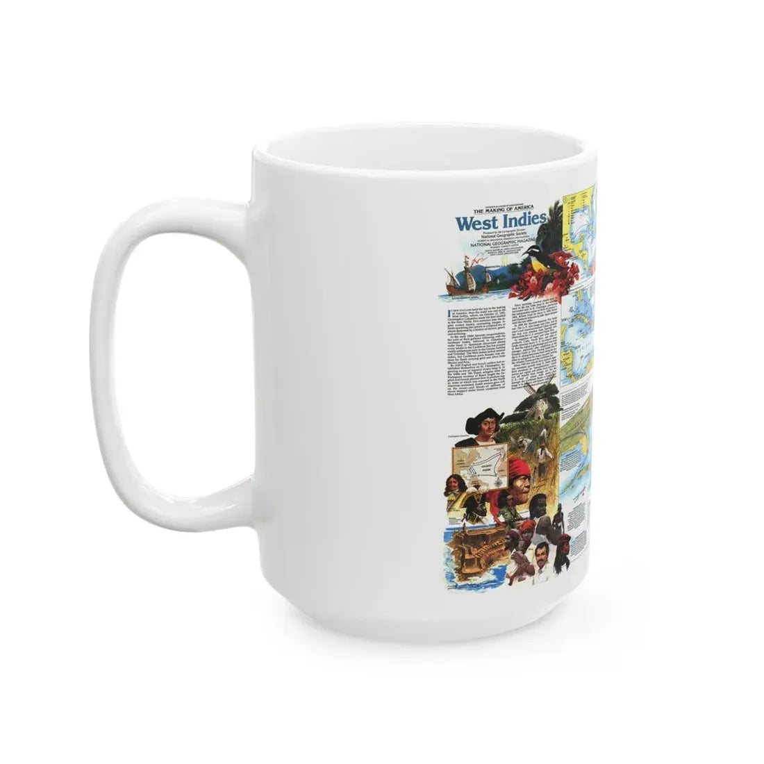 West Indies 2 (1987) (Map) White Coffee Mug - Go Mug Yourself
