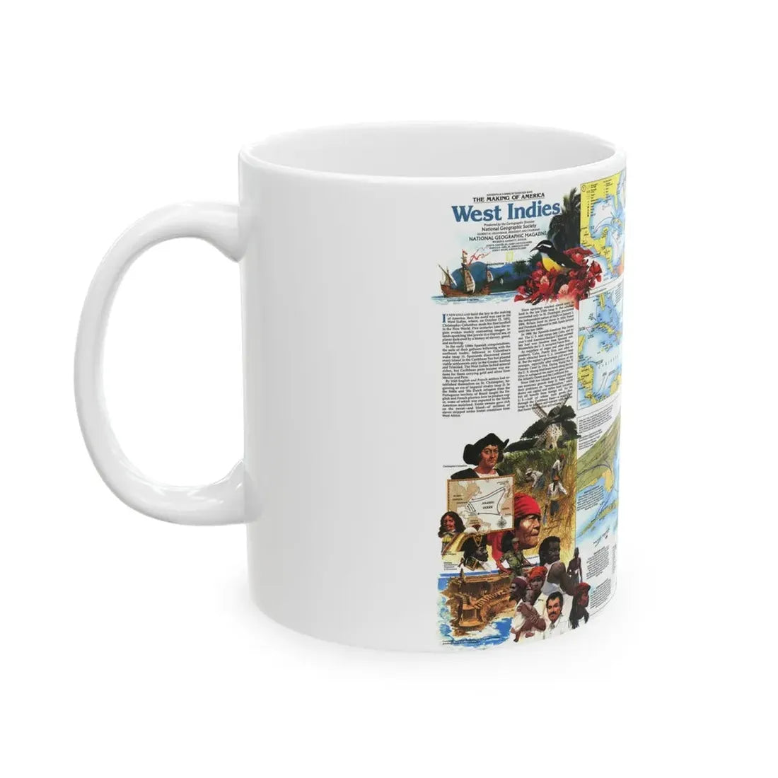West Indies 2 (1987) (Map) White Coffee Mug - Go Mug Yourself