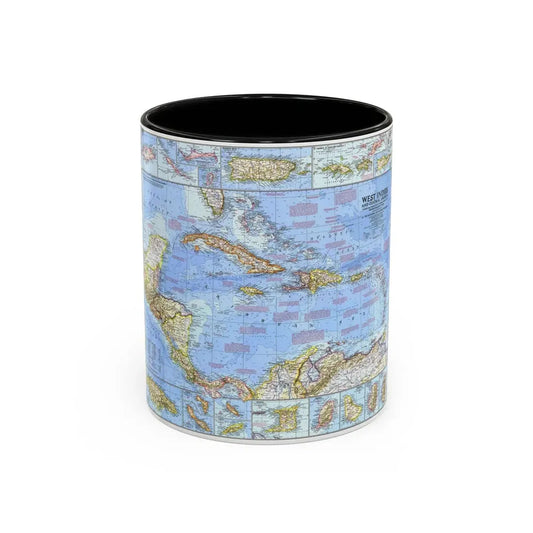 West Indies & Central America (1970) (Map) Accent Coffee Mug 11oz Black - Go Mug Yourself