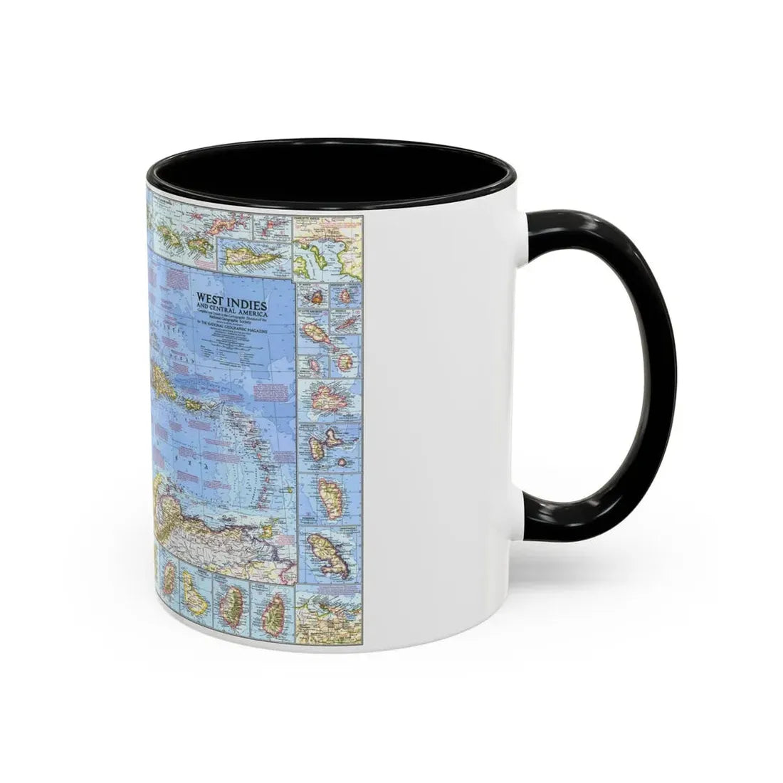 West Indies & Central America (1970) (Map) Accent Coffee Mug - Go Mug Yourself