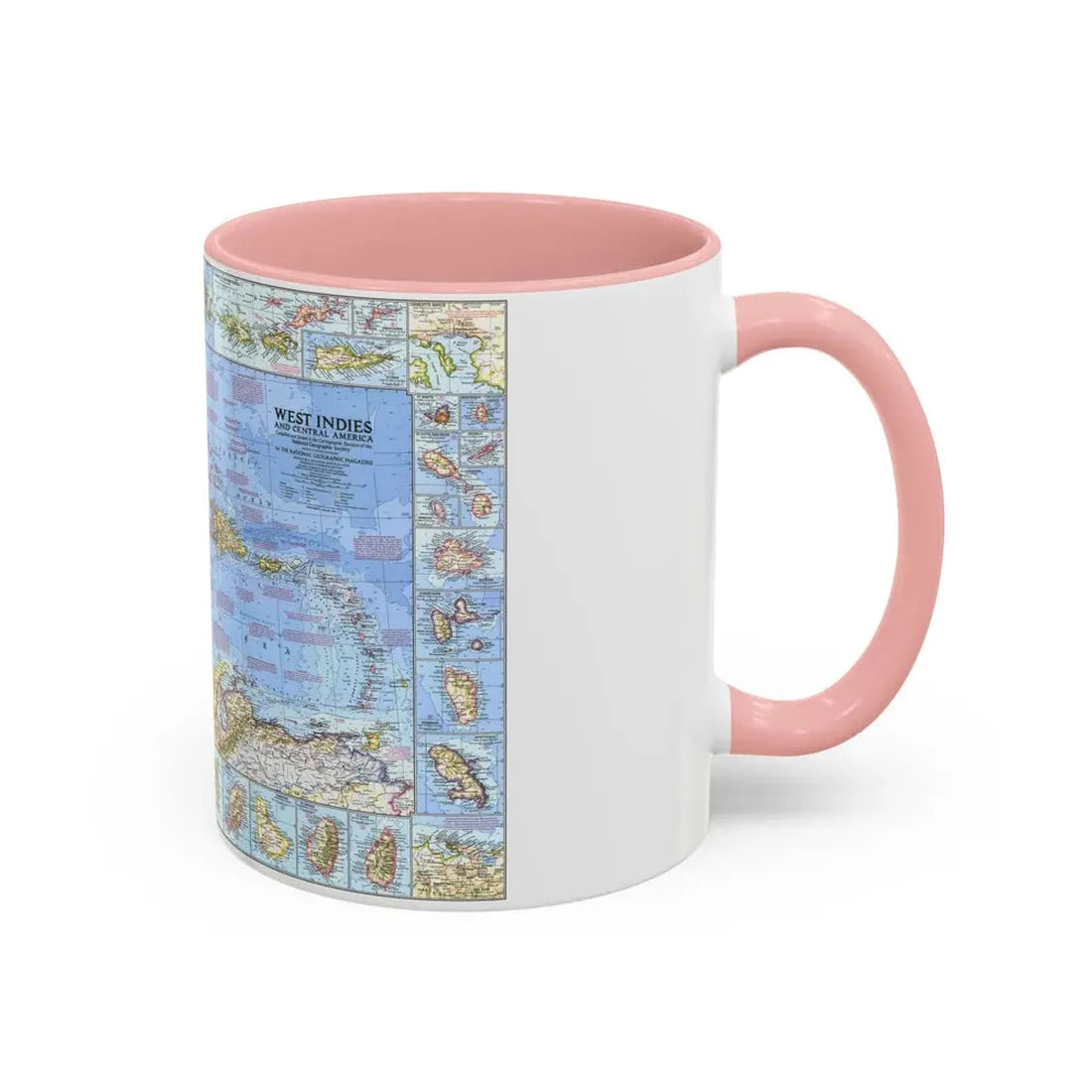 West Indies & Central America (1970) (Map) Accent Coffee Mug - Go Mug Yourself