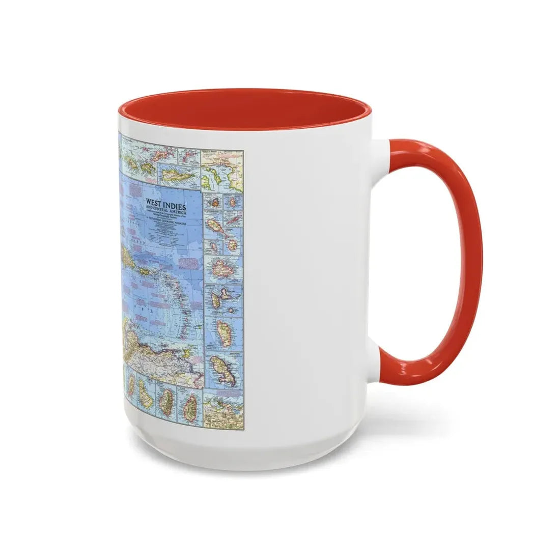 West Indies & Central America (1970) (Map) Accent Coffee Mug - Go Mug Yourself