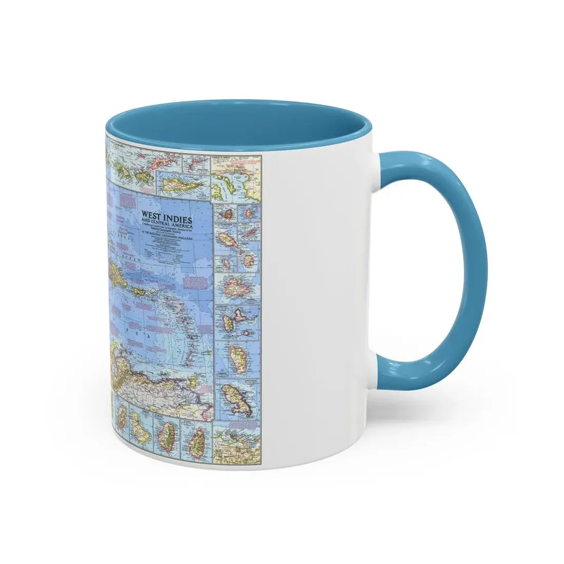 West Indies & Central America (1970) (Map) Accent Coffee Mug - Go Mug Yourself
