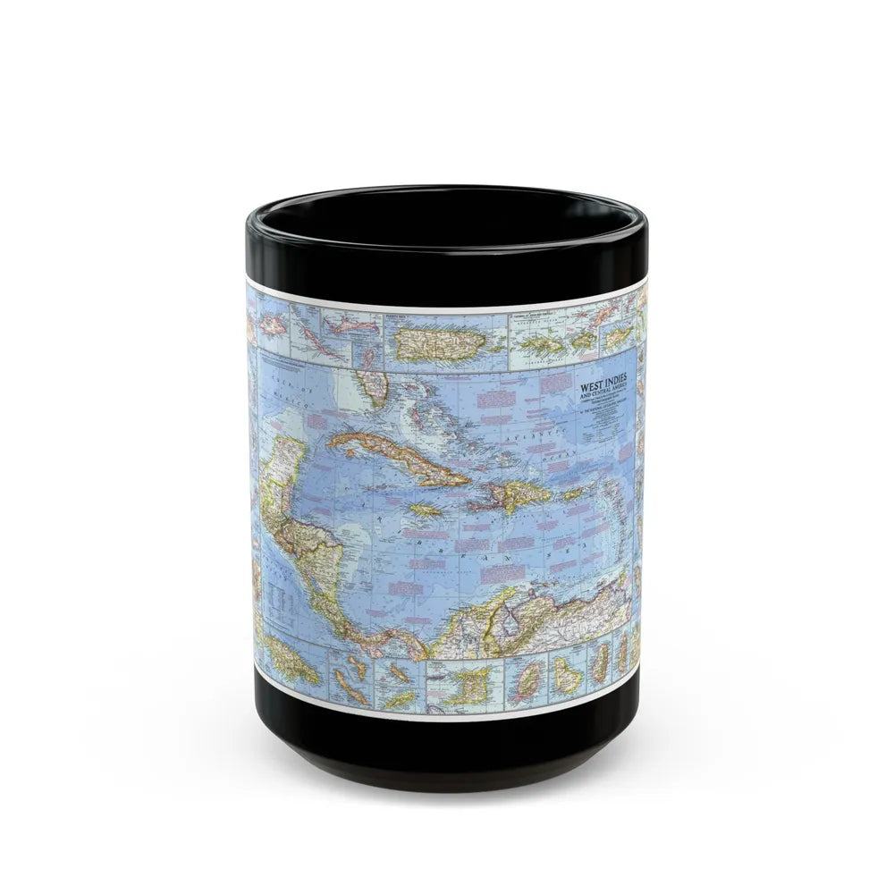 West Indies & Central America (1970) (Map) Black Coffee Mug-15oz-Go Mug Yourself