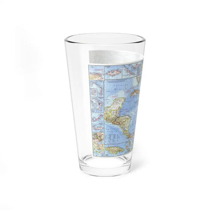 West Indies & Central America (1970) (Map) Pint Glass 16oz-Go Mug Yourself