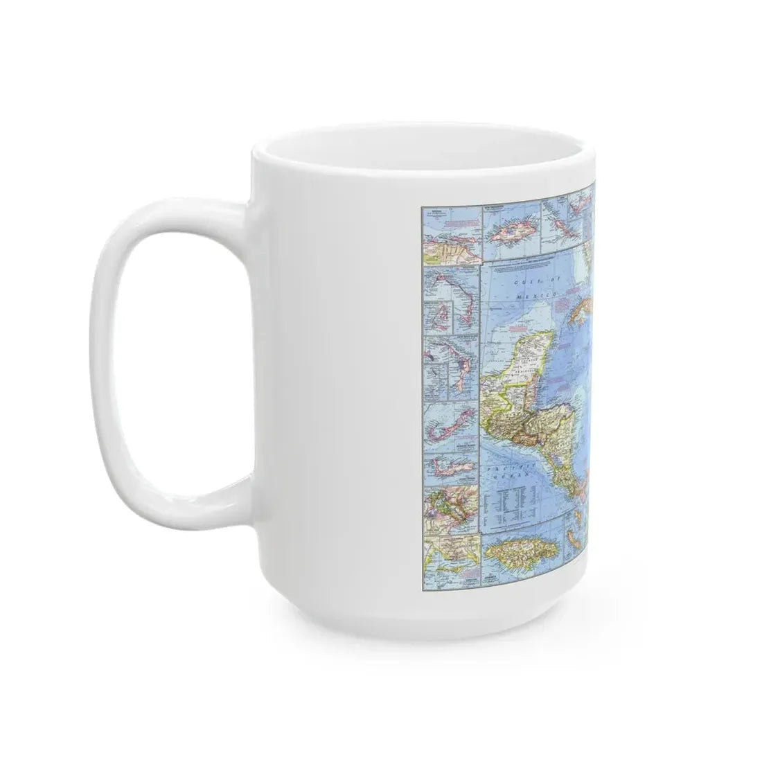 West Indies & Central America (1970) (Map) White Coffee Mug - Go Mug Yourself