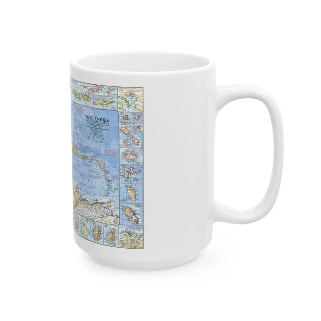 West Indies & Central America (1970) (Map) White Coffee Mug - Go Mug Yourself