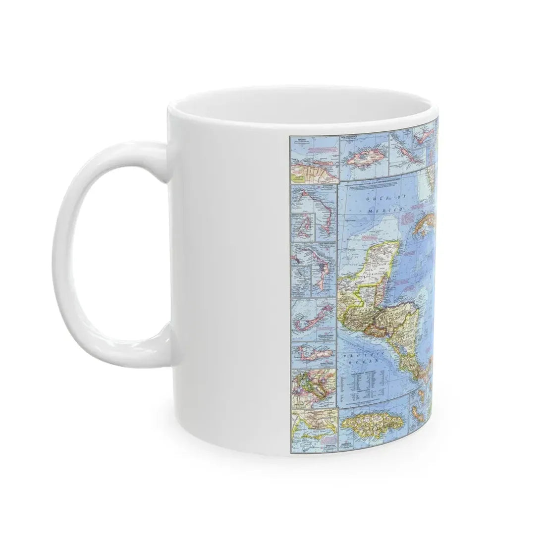 West Indies & Central America (1970) (Map) White Coffee Mug - Go Mug Yourself