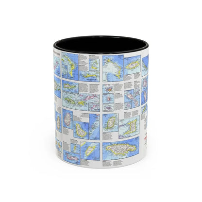 West Indies - Tourist Islands (1981) (Map) Accent Coffee Mug 11oz Black - Go Mug Yourself
