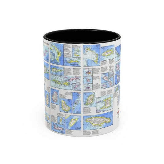 West Indies - Tourist Islands (1981) (Map) Accent Coffee Mug 11oz Black - Go Mug Yourself