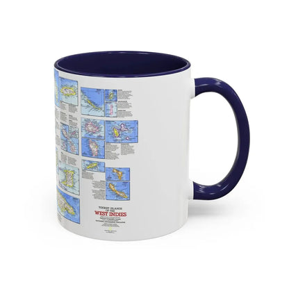 West Indies - Tourist Islands (1981) (Map) Accent Coffee Mug - Go Mug Yourself