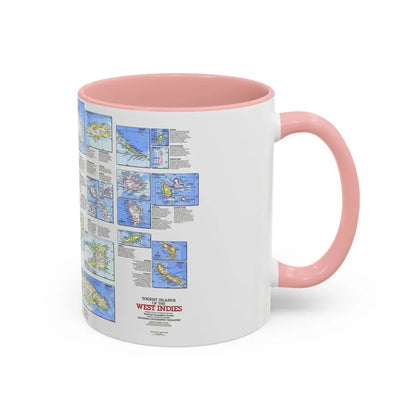 West Indies - Tourist Islands (1981) (Map) Accent Coffee Mug - Go Mug Yourself