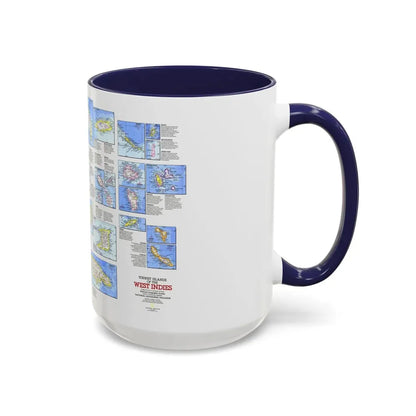 West Indies - Tourist Islands (1981) (Map) Accent Coffee Mug - Go Mug Yourself