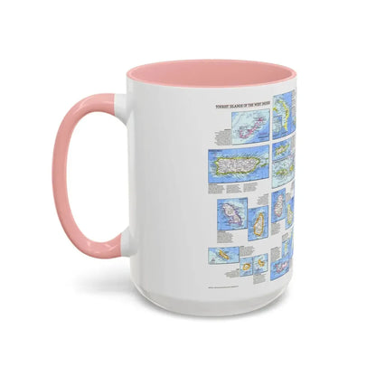 West Indies - Tourist Islands (1981) (Map) Accent Coffee Mug - Go Mug Yourself