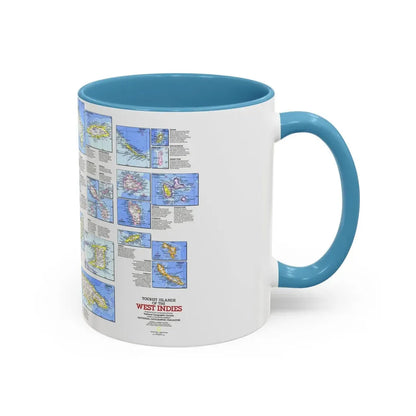 West Indies - Tourist Islands (1981) (Map) Accent Coffee Mug - Go Mug Yourself