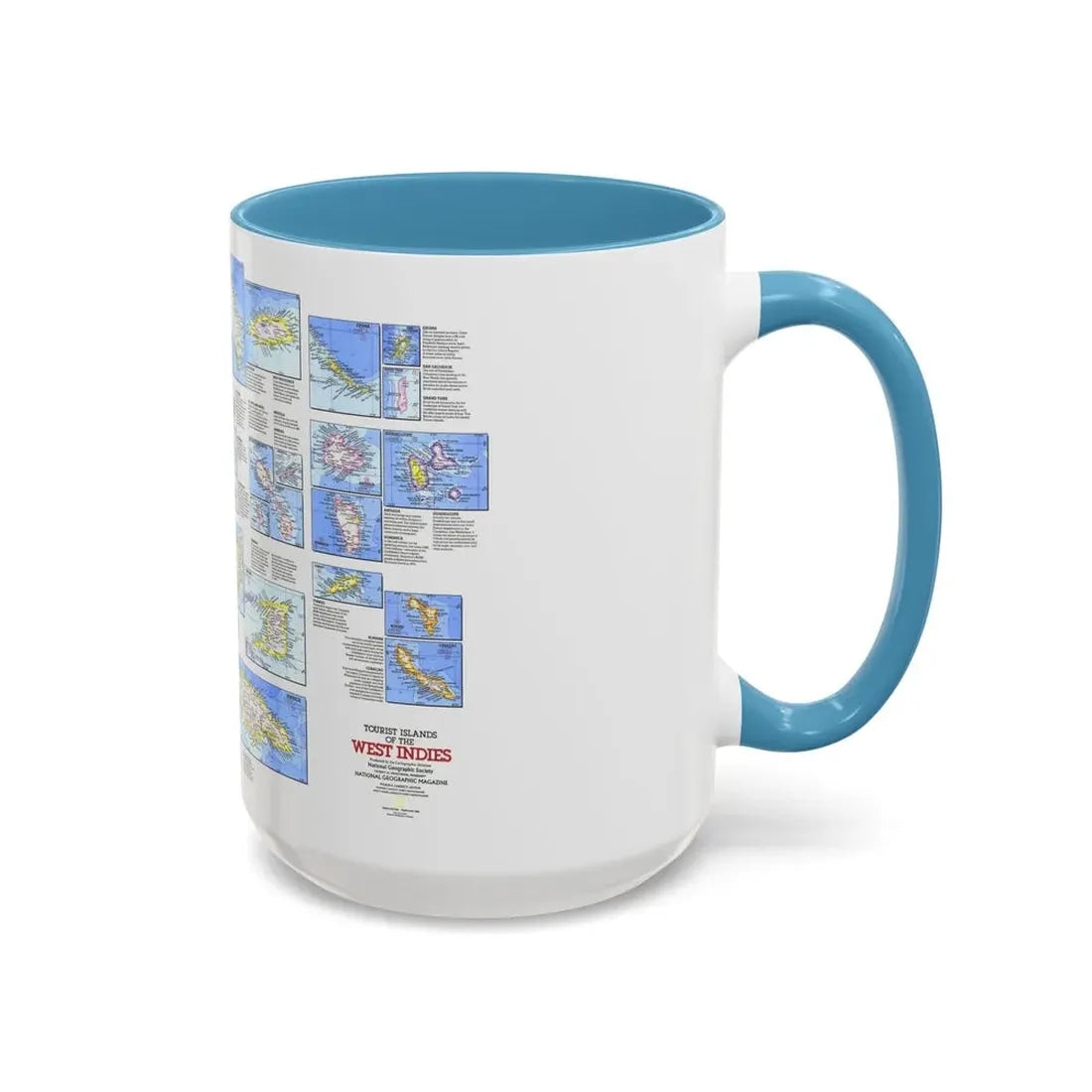 West Indies - Tourist Islands (1981) (Map) Accent Coffee Mug - Go Mug Yourself