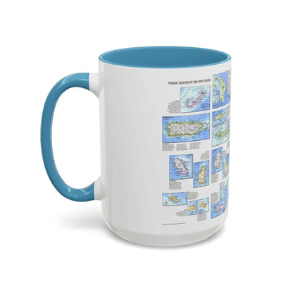 West Indies - Tourist Islands (1981) (Map) Accent Coffee Mug - Go Mug Yourself