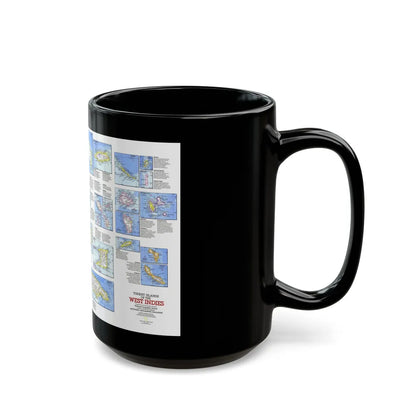 West Indies - Tourist Islands (1981) (Map) Black Coffee Mug-Go Mug Yourself