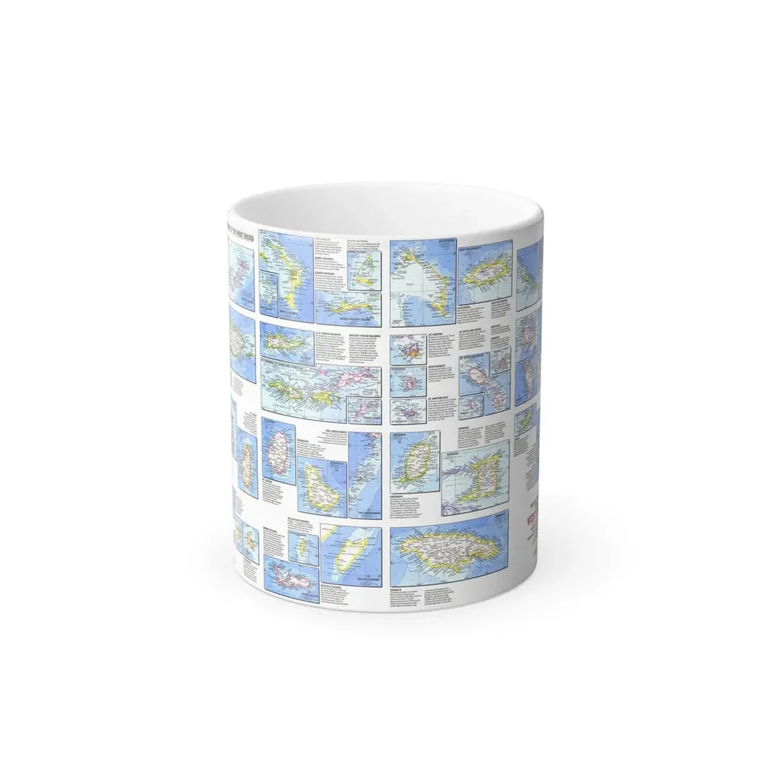 West Indies - Tourist Islands (1981) (Map) Color Changing Mug 11oz Default Title 11oz - Go Mug Yourself
