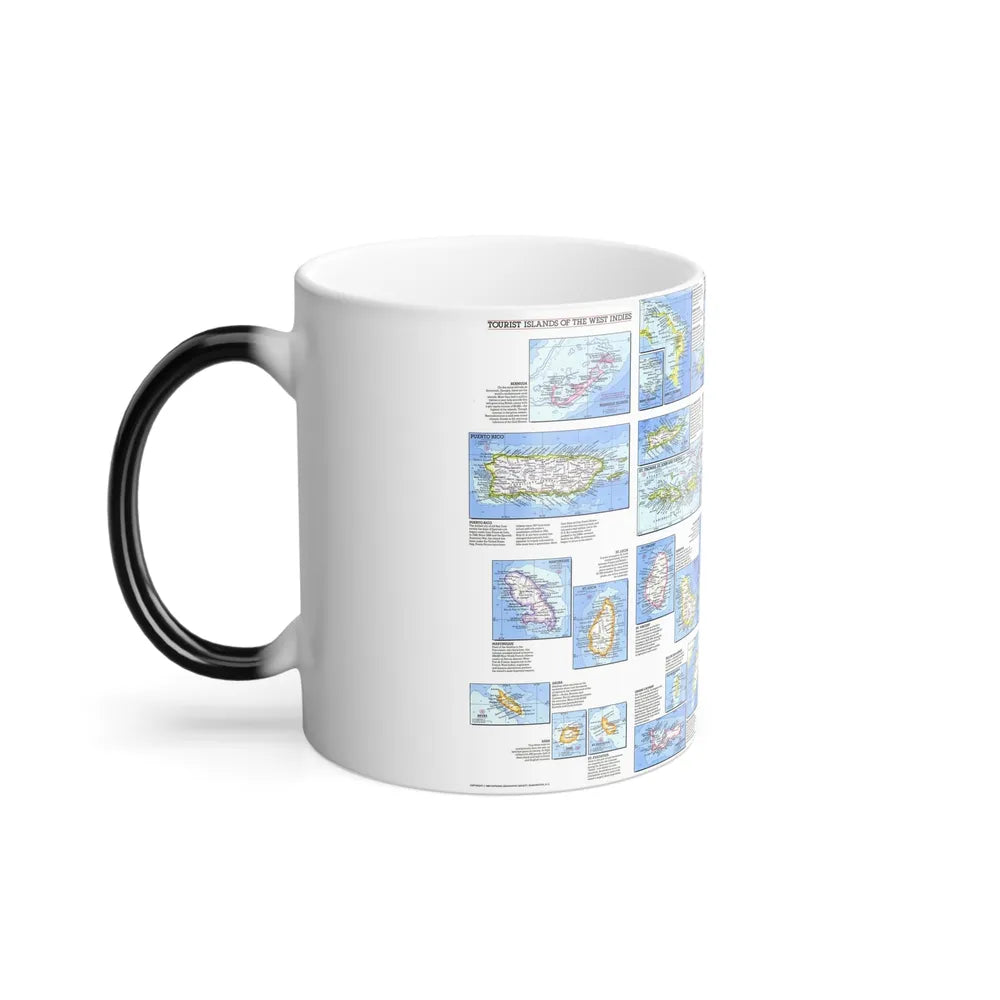 West Indies - Tourist Islands (1981) (Map) Color Changing Mug 11oz-Go Mug Yourself