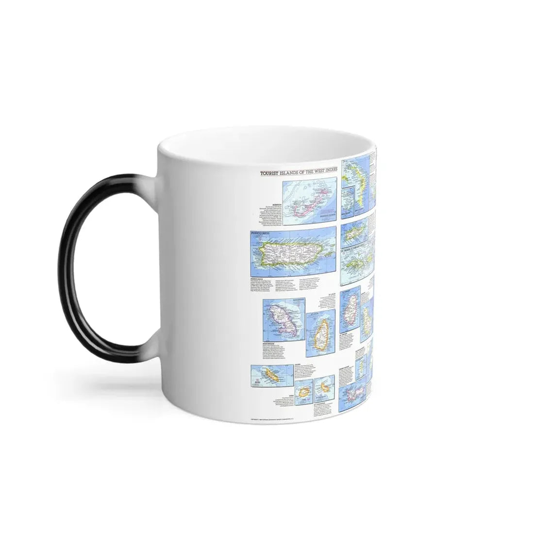 West Indies - Tourist Islands (1981) (Map) Color Changing Mug 11oz - Go Mug Yourself