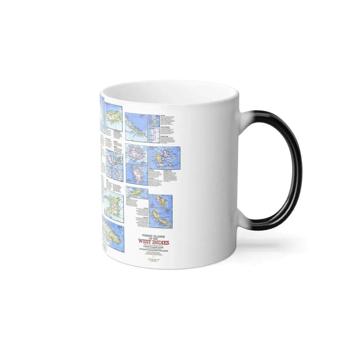 West Indies - Tourist Islands (1981) (Map) Color Changing Mug 11oz - Go Mug Yourself