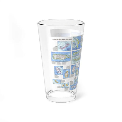 West Indies - Tourist Islands (1981) (Map) Pint Glass 16oz-Go Mug Yourself