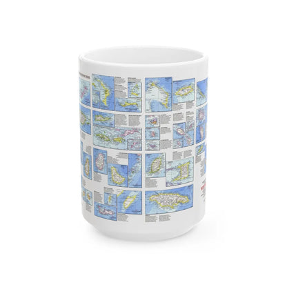 West Indies - Tourist Islands (1981) (Map) White Coffee Mug-15oz-Go Mug Yourself