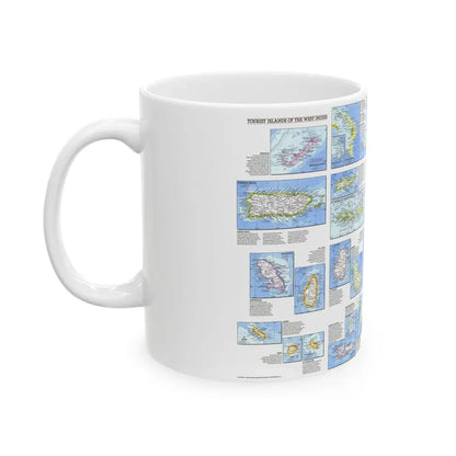 West Indies - Tourist Islands (1981) (Map) White Coffee Mug - Go Mug Yourself