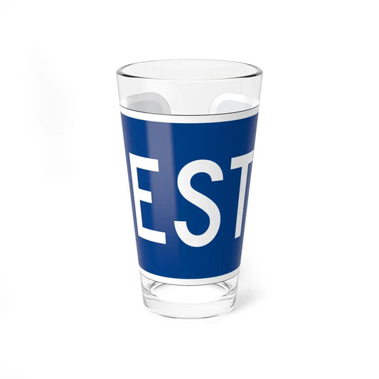 West plate small blue es (Puerto Rico) (Road Sign) Pint Glass 16oz 16oz - Go Mug Yourself