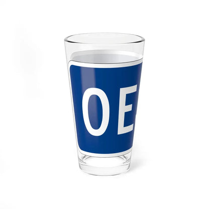 West plate small blue es (Puerto Rico) (Road Sign) Pint Glass 16oz - Go Mug Yourself