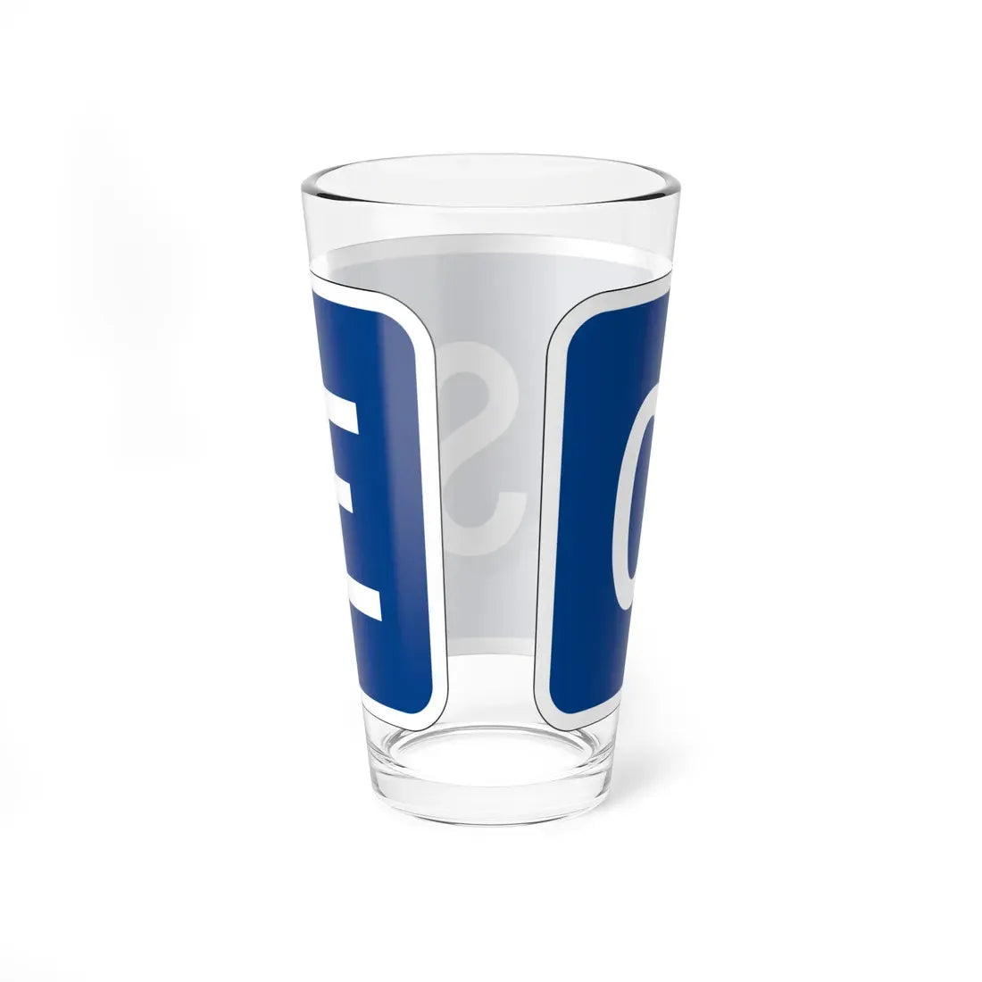 West plate small blue es (Puerto Rico) (Road Sign) Pint Glass 16oz - Go Mug Yourself