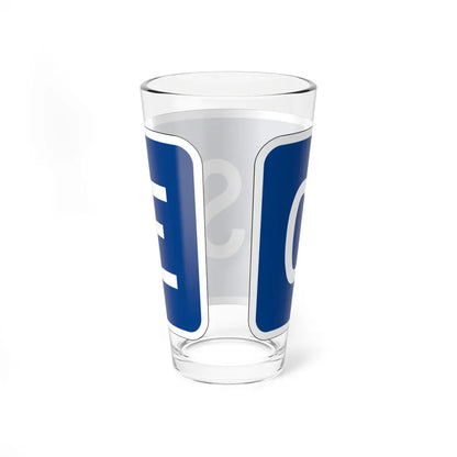 West plate small blue es (Puerto Rico) (Road Sign) Pint Glass 16oz - Go Mug Yourself